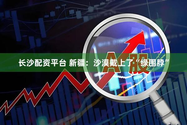 长沙配资平台 新疆：沙漠戴上了“绿围脖”